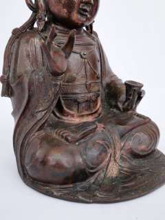 Antique 10 1/8 Tall Chinese Ming Dynasty Gilt Bronze Bodhisattva 