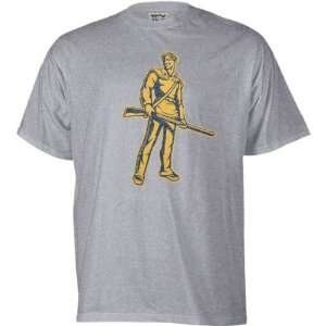  West Virginia Mountaineers Grey Distressed Mascot T Shirt 