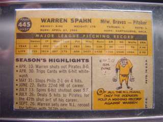 Topps TCG 1960 Warren Spahn Milwaukee Pitcher Card #445  