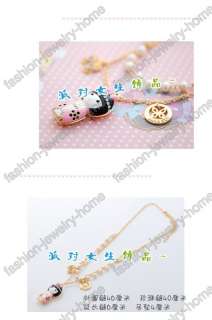 Fashion Lovely Baby Dazzling Crystal Pearl Gold Plated Necklace  