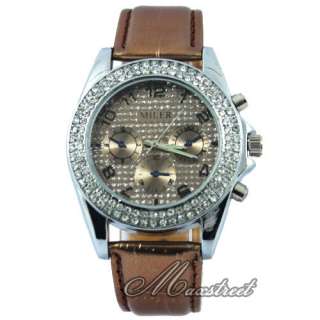 New Fashion Womens Ladys Luxury Bling Crystal Quartz Wrist Watch 6 