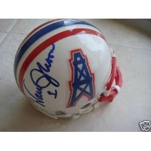  Warren Moon Signed Mini Helmet   W coa   Autographed NFL 