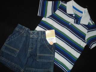 Old Navy polo shirt/ Carters denim shorts