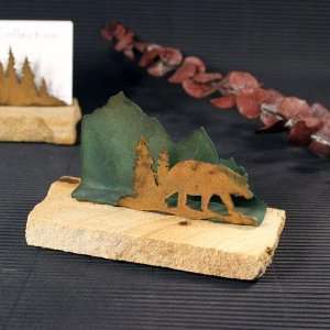 Business Card Holder   Bear in Pine Trees