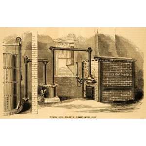  1877 Print Wrens Gas Works Petroleum Retort Lighting 
