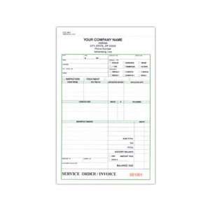   carbonless pest control service order and invoice.
