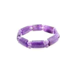  AB Grade Amethyst Domed Rectangle with 6mm Faceted Round 