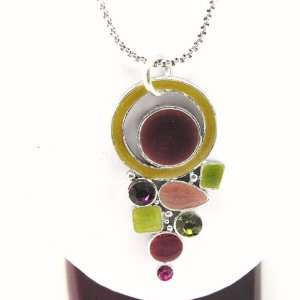  Necklace french touch Mélusine purple green. Jewelry
