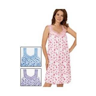 Womens Cotton Full Length Sleeveless Nightgown   Sleepwear with Wide 