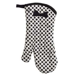   Oven mitt french touch Hôtesse peas black beige.