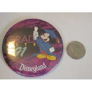  Disney Vintage Mickey Mouse Grad Nite 1991 Button 