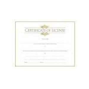  Certif License Minister w/Gold Emboss (Package of 6 