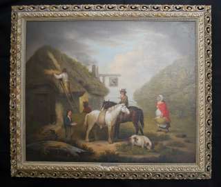 George Morland Style English Countryside Oil Painting  