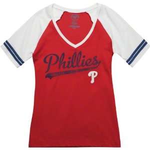  Philadelphia Phillies Womens 47 Brand Slugger V Neck T 