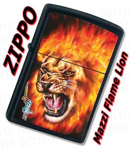 Zippo MAZZI Flame Lion Black Matte Lighter 28003 *NEW*  