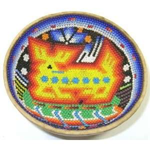  4 1/4 Inch Huichol Bead Bowl