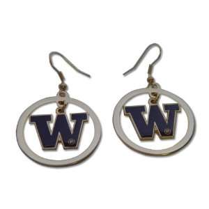  Washington Huskies Hoop Logo Earring Set Ncaa Charm 