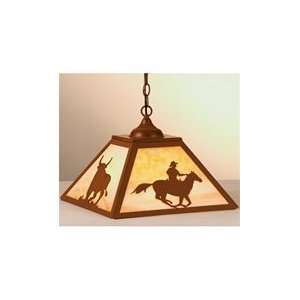  16Sq Cowboy & Steer Pendant