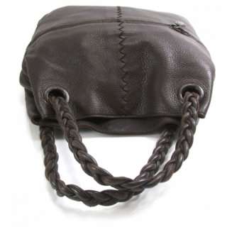 BOTTEGA VENETA Woven Leather JULIE Tote Bag Purse Brown  