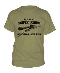 MARINE CORPS SNIPER SCHOOL ~ T SHIRT usmc one shot kill ALL SIZES 