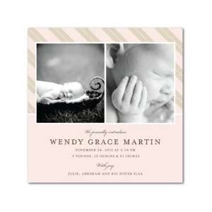 Girl Birth Announcements   Timeless Lines Chenille By Hello Little 