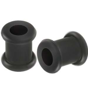 2G 2 gauge 6mm   Black Implant grade silicone Double Flared Flare 