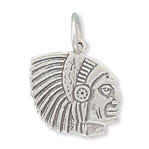  Indian Chief Charm Sterling Silver Jewelry