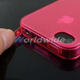   Dust Plug Stopper Soft Rubber TPU Gel Skin Case Cover For iPhone 4G 4S