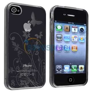 Smoke Flower Silicone Case+Privacy Film for iPhone 4 4G  