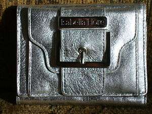ISABELLA FIORE SILVER METALLIC WALLET WITH BUCKLE  