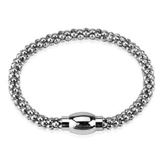 Stainless Steel 8 Elegant Popcorn Bracelet w/ Magnetic Clasp  
