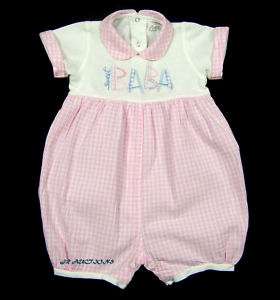 Girls Italy Modil ONE PIECE Pink White Check 12   18 M  