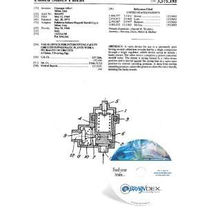 NEW Patent CD for VALVE DEVICE FOR INTERCEPTING FAULTY CIRCUITS IN 