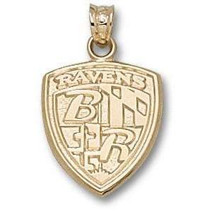  Baltimore Ravens 10K Gold Shield Logo 5/8 Pendant 