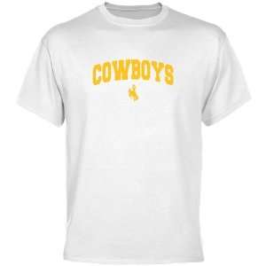    Wyoming Cowboys White Mascot Arch T shirt