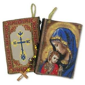   Icon Tapestry Rosary case Virgin Mary & Jesus 