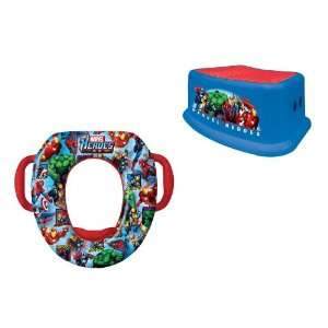  Marvel Heroes Potty and Step Stool Combo Set, Blue Baby