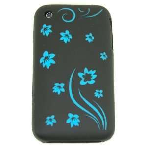  iPhone 3G & 3GS * Soft Silicone Case * Spring Flowers (Blue) 8GB 