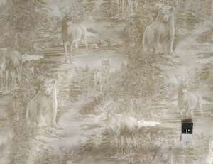 James Meger Northern Woods Animal Tonal Beige Cotton Fabric By Yd 