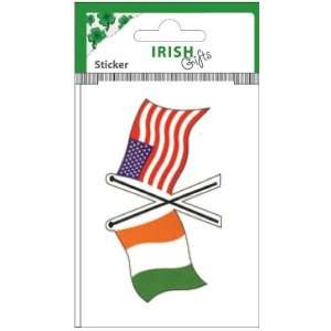  Irish Gifts   Irish Car Sticker   Crossed Flags   Ireland & USA 