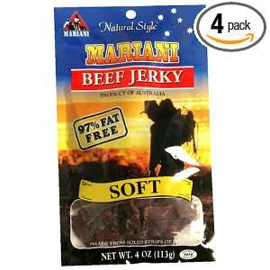 Mariani Foods Premium Australian Beef Jerky, Soft, 4 Ounce Bag (Pack 