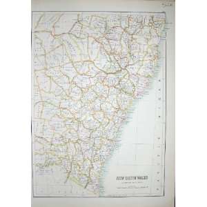  BLACKS MAP 1890 NEW SOUTH WALES AUSTRALIA SYDNEY