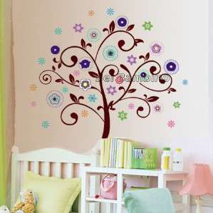 LARGE FLOWER TREE   Removable Wall Stickers Girls Decor  