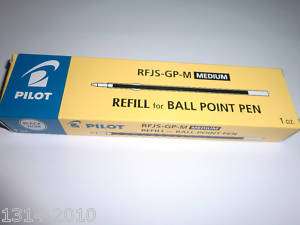 12 Pilot 1.0mm ball pen refills, black RFJS GP M  