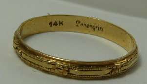   Art Deco 14K Gold Vintage Wedding band Ring Lohengrin sz 6.5  