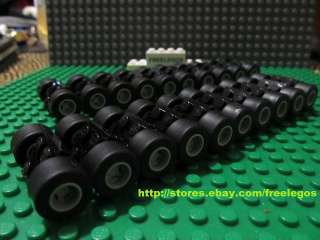 LEGO Bulk Lot of Axles Wheels Tires   100 Pieces   NEW   free 