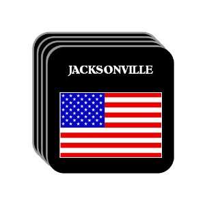 US Flag   Jacksonville, Florida (FL) Set of 4 Mini Mousepad Coasters
