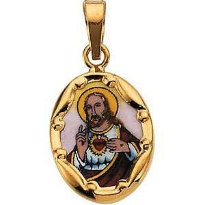    14k Sacred Heart of Jesus Medal 17x13.5mm/14kt yellow gold Jewelry