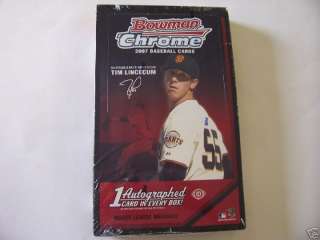 2007 Bowman Chrome Baseball Factory Hobby Box Lincecum  