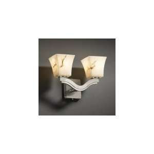   LumenAria 2 Light Wall Sconce in Dark Bronze with Faux Alabaster glass